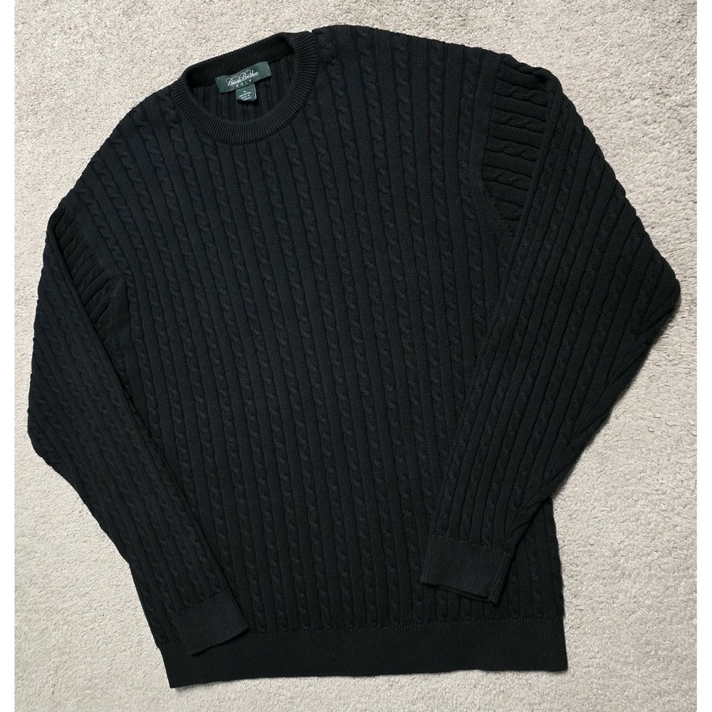 VINTAGE Brooks Brothers Golf Sweater Mens XL 100% Cotton Cable Knit Crewneck - Picture 7 of 11